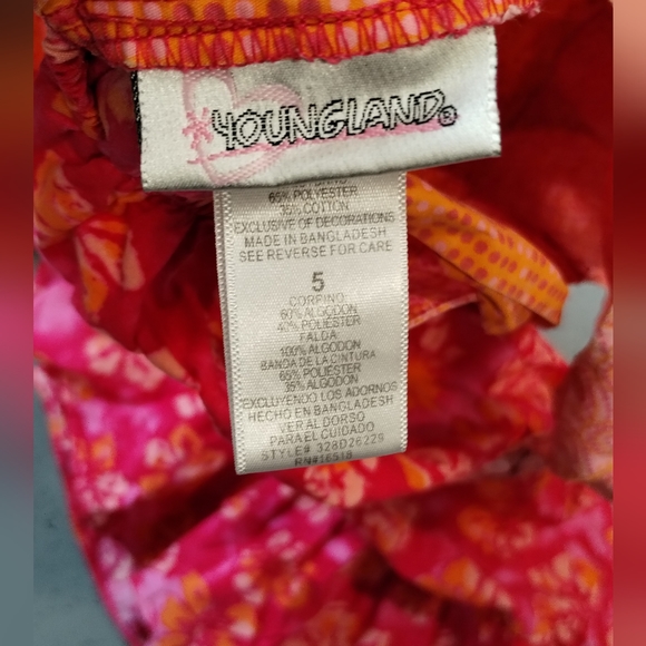 Youngland Girl size 5 Paisley polka dot Floral Stretch A Line Sleeveless Dress - Picture 8 of 13